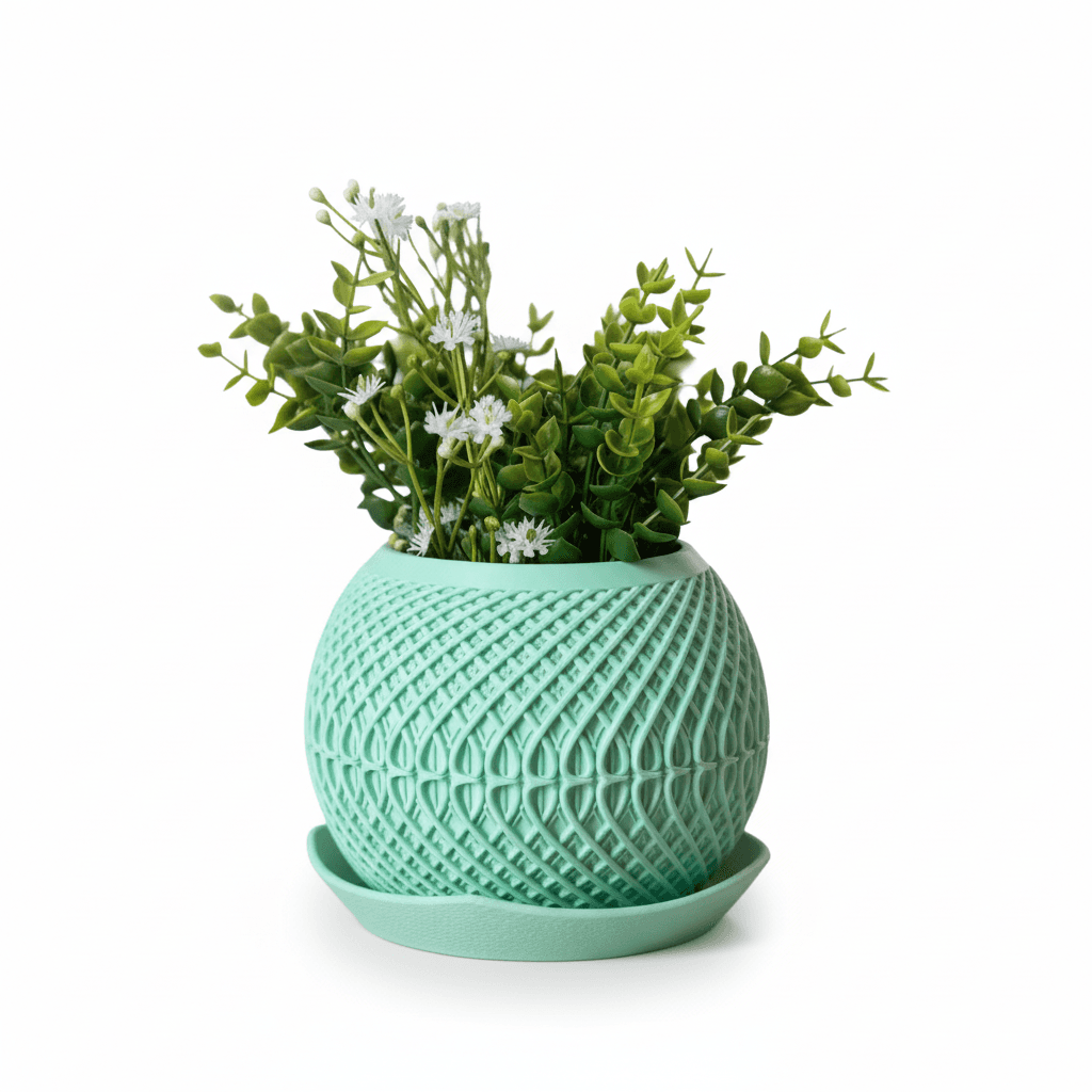 Composição com vaso verde água e itens decorativos