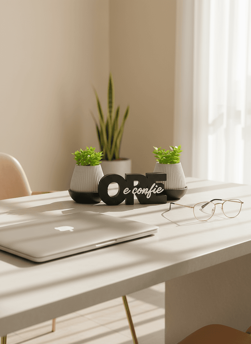 Minimalismo e fé no seu home office